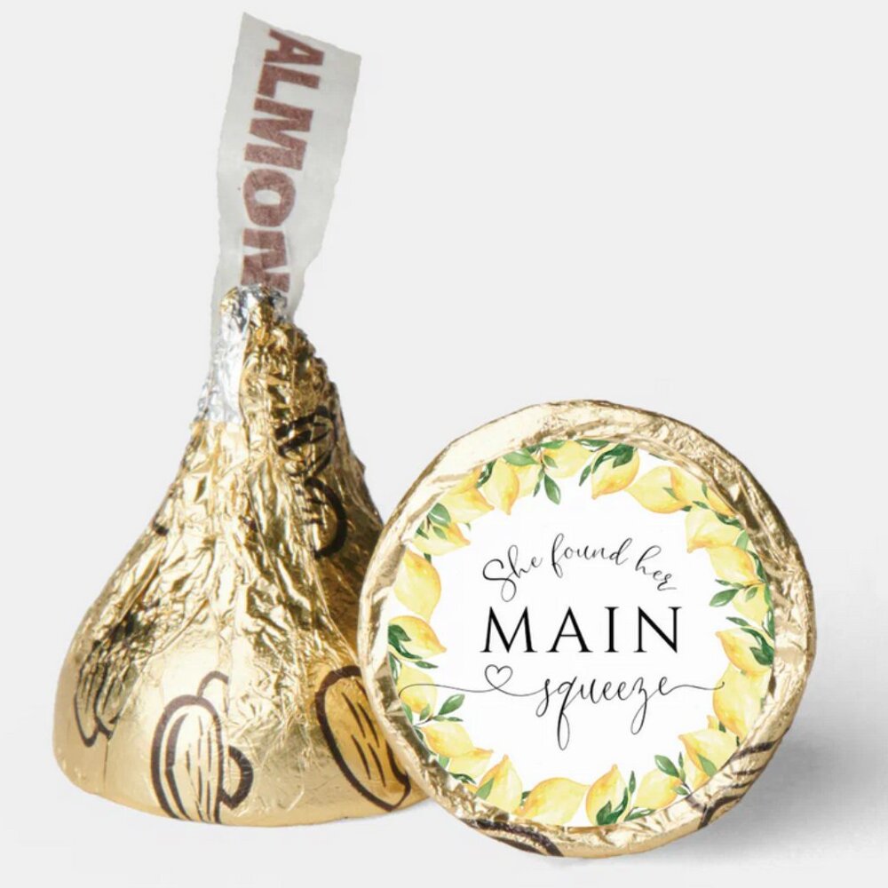 She Found Her Main Squeeze Kisses Candy Labels | 100ct|Glossy|Bridal Favors